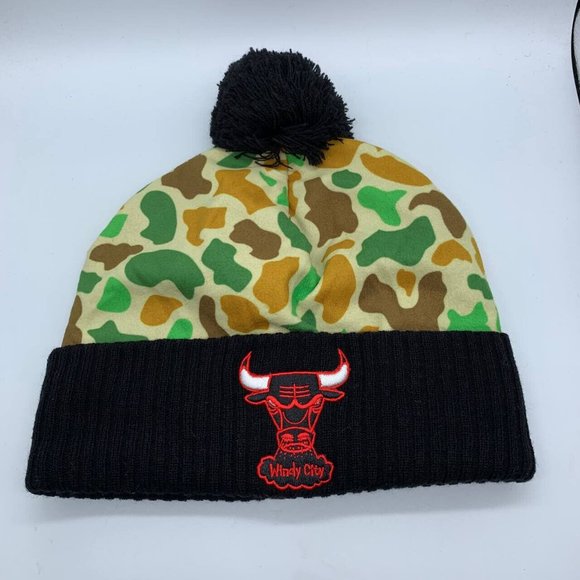 Chicago Bulls Windy City Swingman Cuff Knit Hat  Windy City Chicago Bulls NBA Mitchell & Ness Hat Beanie Cap‎ Mens
